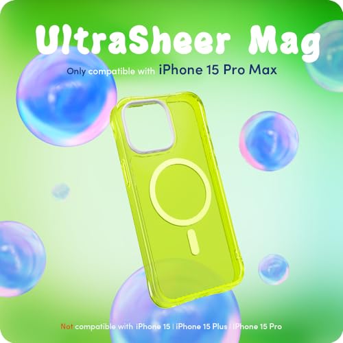CYRILL Spigen UltraSheer Mag Compatible with iPhone 15 Pro Max Case (2023) Case [TPU,PC | Lime] - Image 3