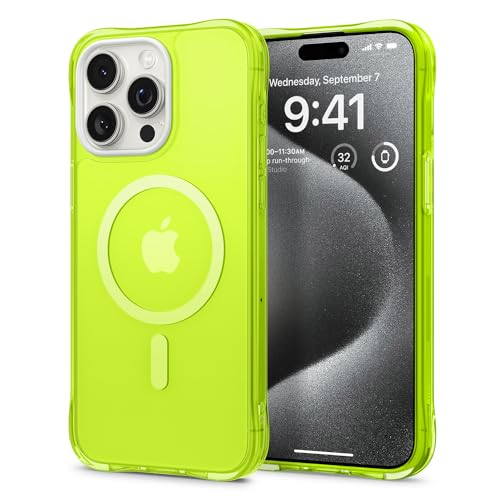 CYRILL Spigen UltraSheer Mag Compatible with iPhone 15 Pro Max Case (2023) Case [TPU,PC | Lime] - Image 1