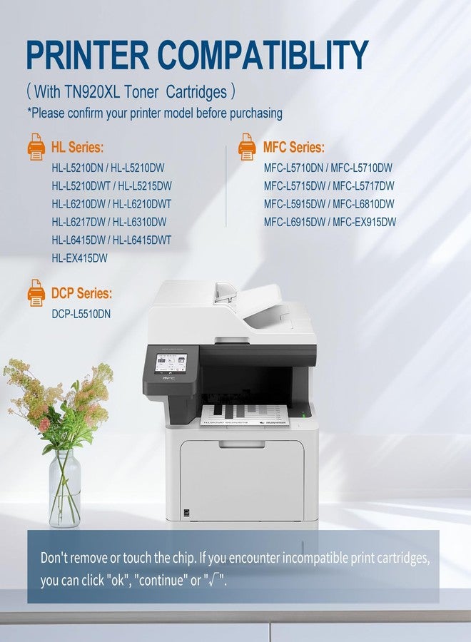 Combuy TN920XL High Yield Toner Replacement for Brotner TN920XL TN920 TN920UXXL TN920XXL for HL-L5210DN HL-L5210DW HL-L5210DWT HL-L5215DW HL-L6210DW HL-L6210DWT HL-L6310DW MFC-L6810DW MFC-L6810DW （2Black） - Image 2