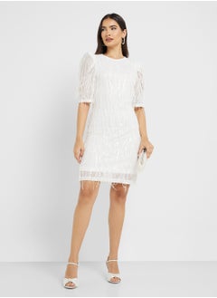 YAS Embellished Puff Sleeve Dress  - Image 1