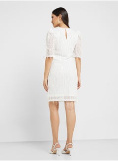 YAS Embellished Puff Sleeve Dress  - Image 2