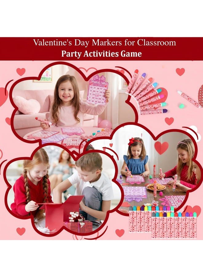 Eersida 60 Pack Valentines Bingo Daubers Bulk 0.4 oz Mixed Colors Dot Markers Bingo Supplies in 12 Colors Dot Paint Art Markers Paint Craft for Party Favor - Image 5