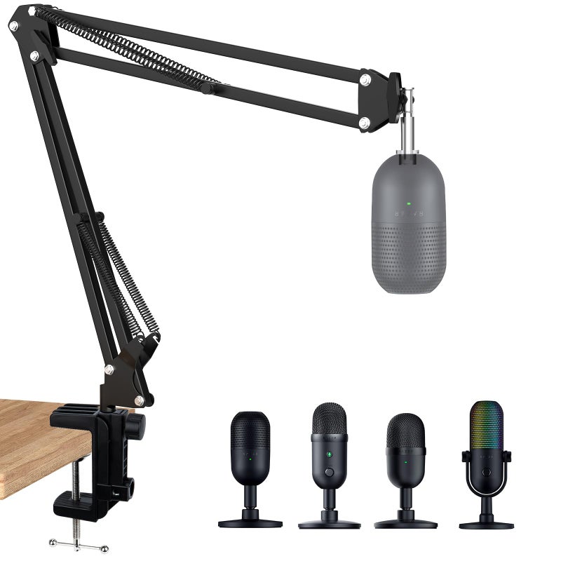 SUNMON ذراع ميكروفون Razer Seiren X مع غطاء رغوي، ذراع مقص معلق مع غطاء فلتر صوت لميكروفون Razer Seiren X USB من SUNMON - Image 1