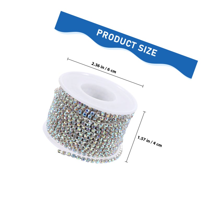 1 Roll of Clothes Chain Decor DIY Hat Wedding Clothes Patch Brooch Shape Rhinestone Chain - Image 2