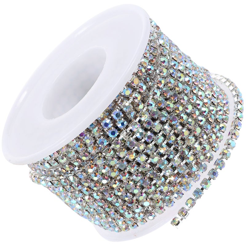 1 Roll of Clothes Chain Decor DIY Hat Wedding Clothes Patch Brooch Shape Rhinestone Chain - Image 1