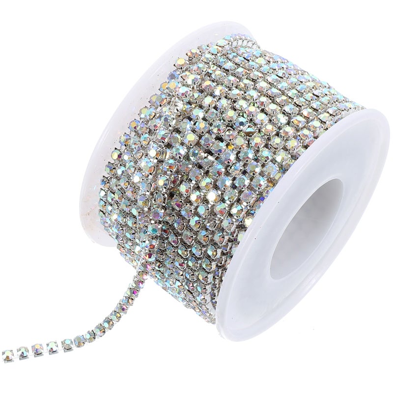 1 Roll of Clothes Chain Decor DIY Hat Wedding Clothes Patch Brooch Shape Rhinestone Chain - Image 5