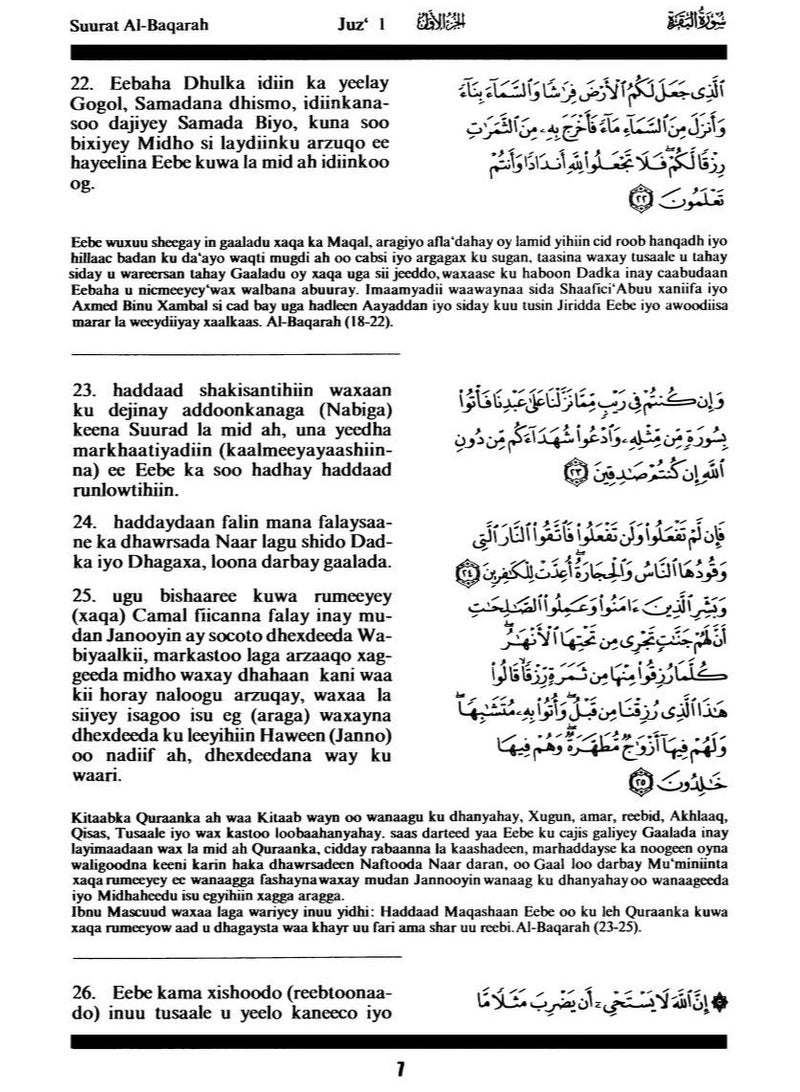 The Holy Quran and the translation of its meanings into the Somali language, edition of the King Fahd Complex in Medina, medium size, size 14*21 - Image 3