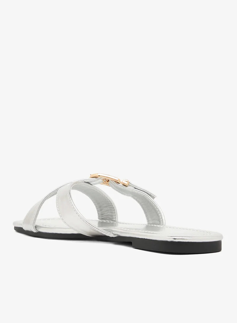 Ella Strap Buckle Detail Flat Sandals