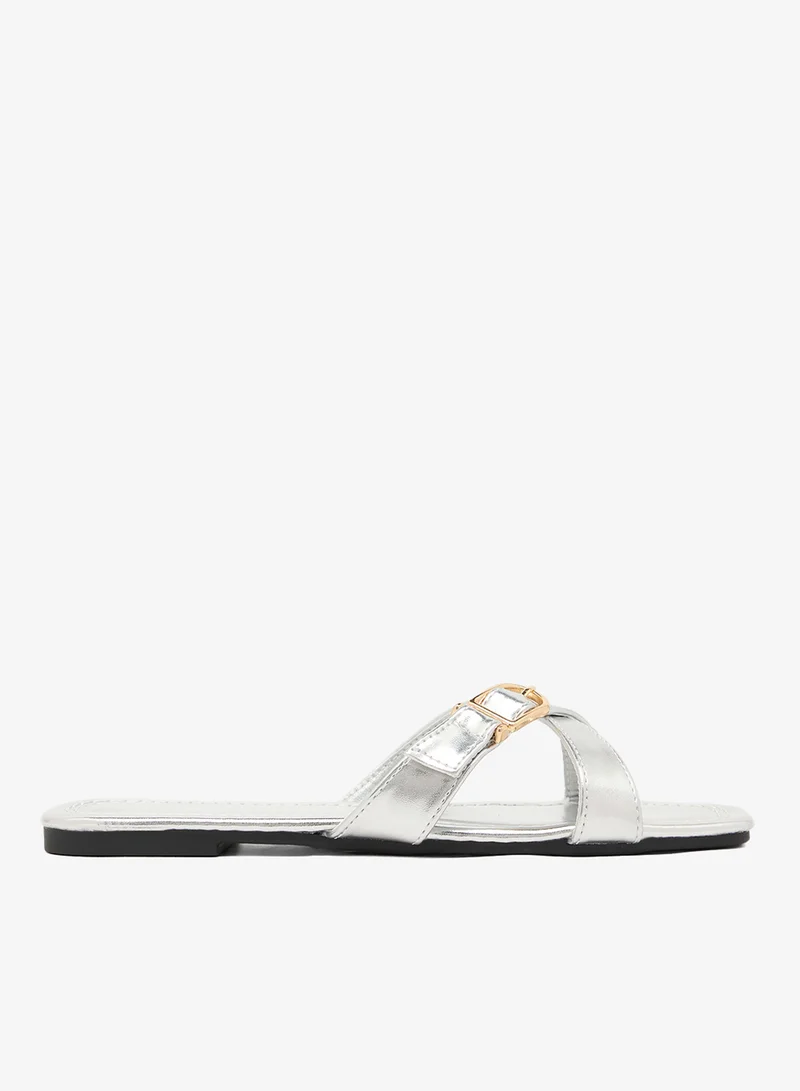 Ella Strap Buckle Detail Flat Sandals