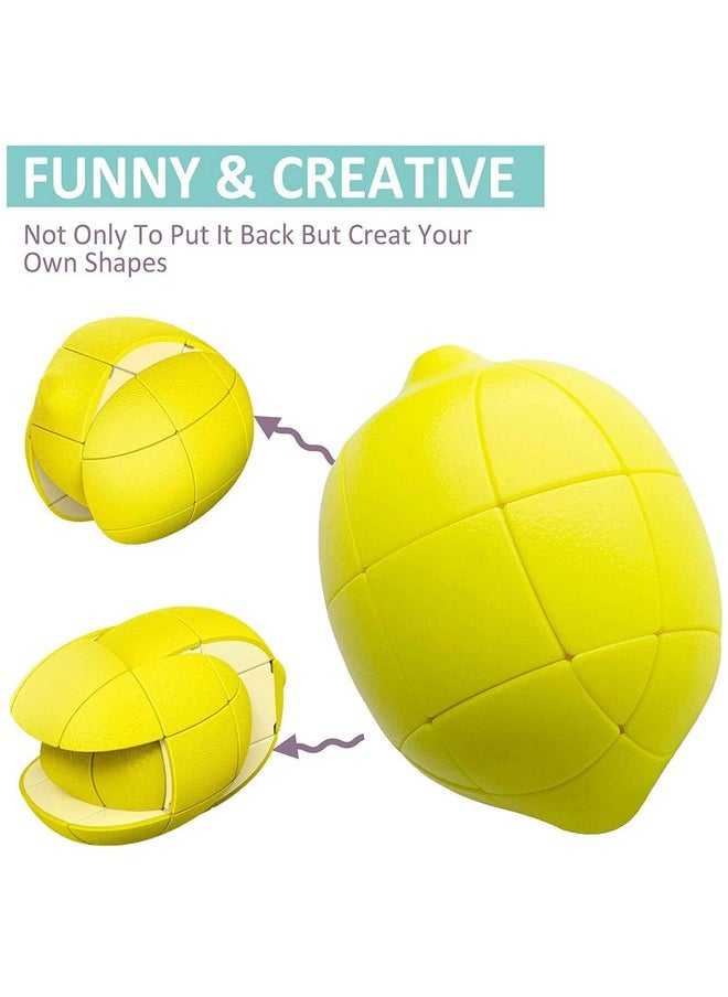 Toyshine Toyshine Lemon Shaped Magic Speed Cube 3x3 Stress Relief Toys for Adults & Children, Cube Educational Creative Puzzle Toys Gifts for Kids Boys Girls Age 3 +  - Image 3