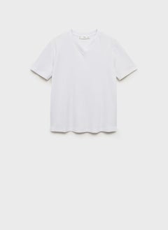 MANGO V-Neck Cotton T-Shirt  - Image 4
