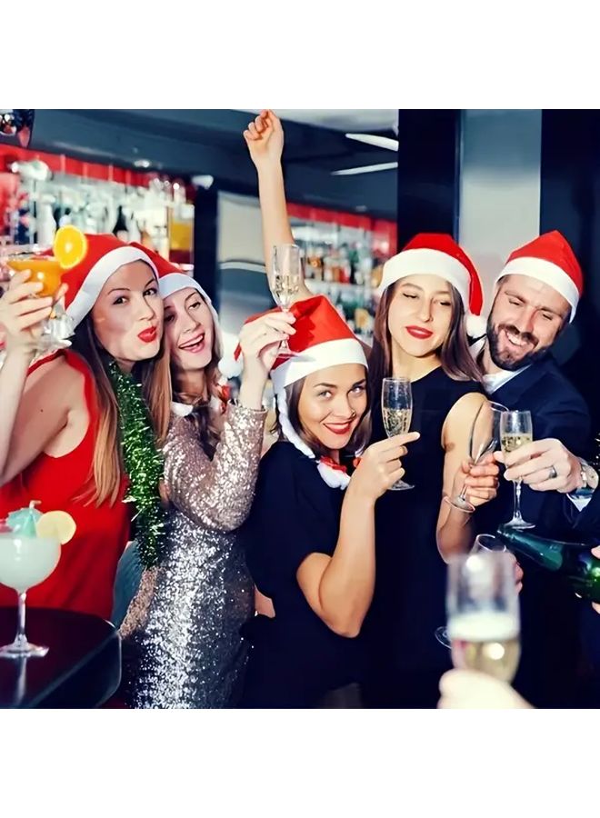 20Pcs Red Santa Hats For Adults With White Trim Bulk Christmas Party Supplies - Image 3