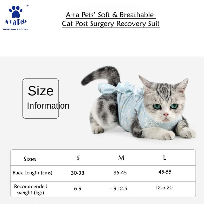 A+a Pets ' Cat Everyday Clothing, for Post Surgery Recovery, Abdominal Wounds or Skin Diseases | Breathable Cotton (L, Solid) - Image 2