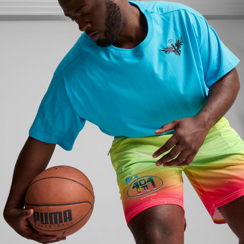 PUMA MELO 1Love Mens Yellow Basketball Shorts - Image 5