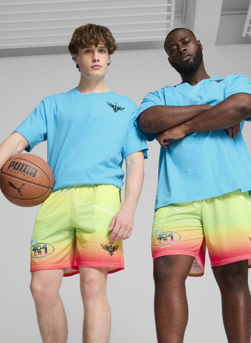 PUMA MELO 1Love Mens Yellow Basketball Shorts - Image 1