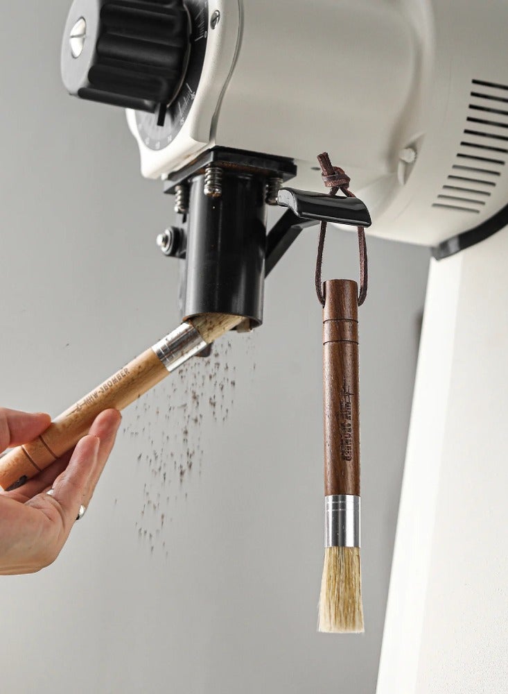 ام اتش دابيلو - ثري بومبار فرشاة تنظيف القهوة ذات الأجنحة الأسطوانية، شعيرات متينة، جسم خشبي - Image 3