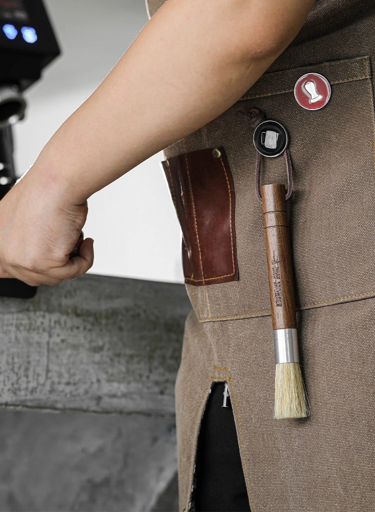 ام اتش دابيلو - ثري بومبار فرشاة تنظيف القهوة ذات الأجنحة الأسطوانية، شعيرات متينة، جسم خشبي - Image 5