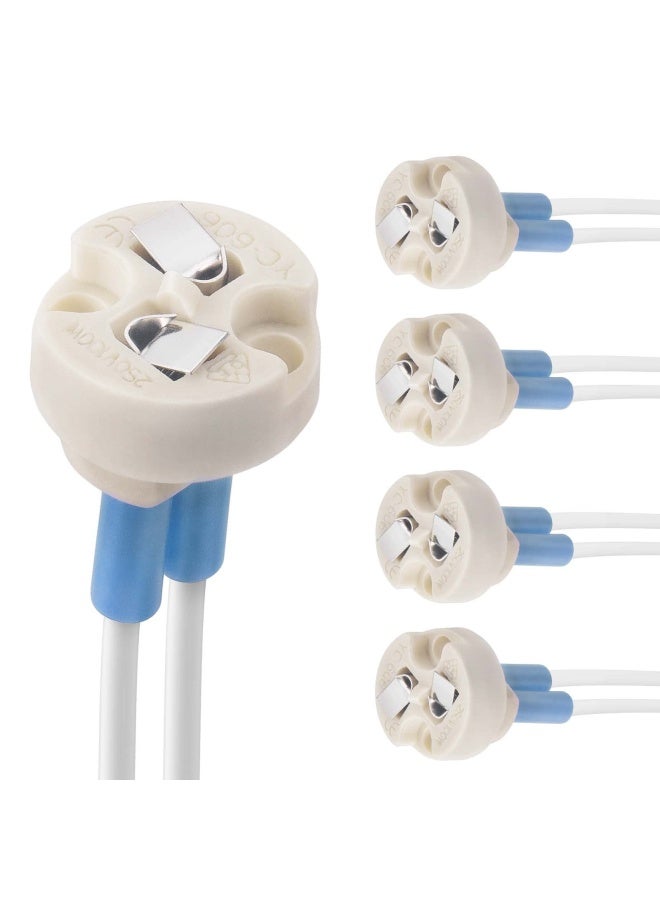 DiCUNO G4 Gu5.3 Bi-Pin Ceramic Base Socket Mr16 Mr11 Halogen Incandescent Led Bulb Holder Wire Connector 5Pieces - Image 1