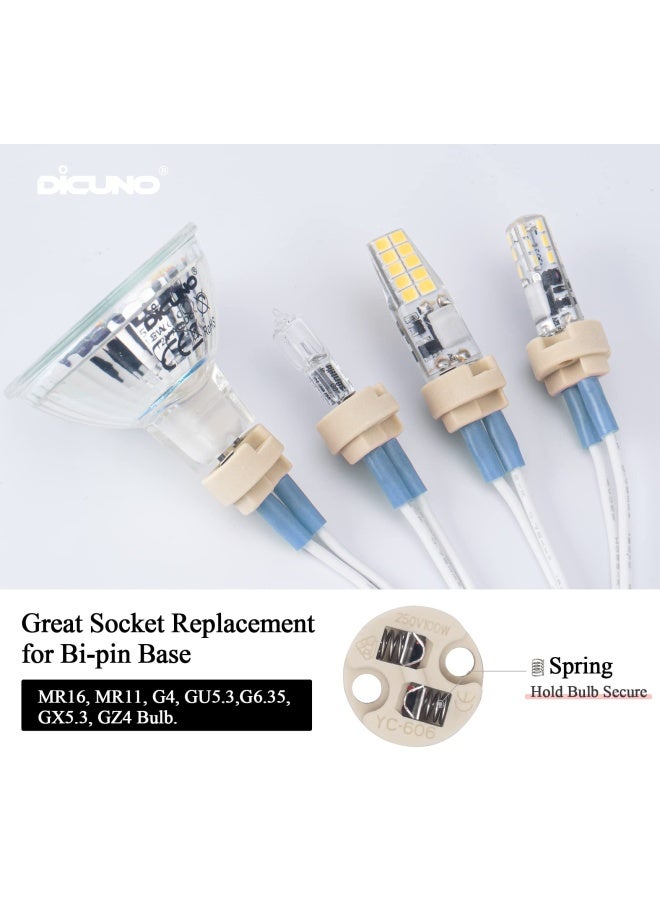 DiCUNO G4 Gu5.3 Bi-Pin Ceramic Base Socket Mr16 Mr11 Halogen Incandescent Led Bulb Holder Wire Connector 5Pieces - Image 4