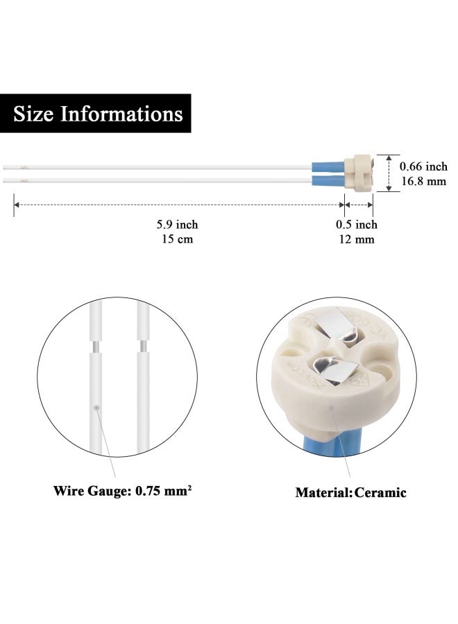 DiCUNO G4 Gu5.3 Bi-Pin Ceramic Base Socket Mr16 Mr11 Halogen Incandescent Led Bulb Holder Wire Connector 5Pieces - Image 2