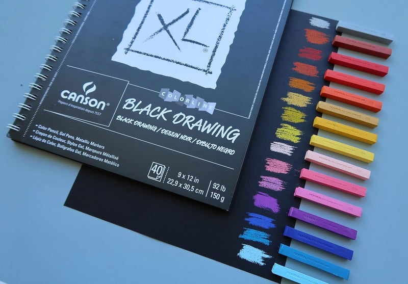 Canson XL Series Drawing Paper Black Wirebound Pad 7x10 inches 40 Sheets 92lb150g  Artist Paper for Adults and Students  Colored Pencil Ink Pastel Marker - Image 4