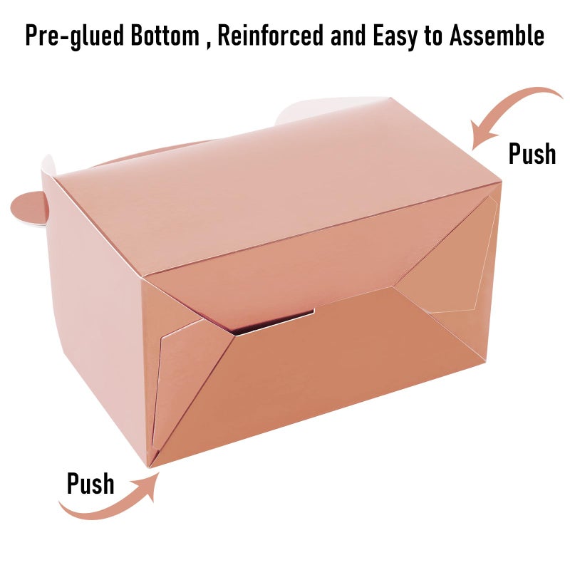 Oletx 30-Pack Rose Gold Party Favor Treat Boxes, Goodie Gable Paper Gift Boxes with Handles. Perfect for Wedding, Birthday, Graduation, Babyshower - Image 4