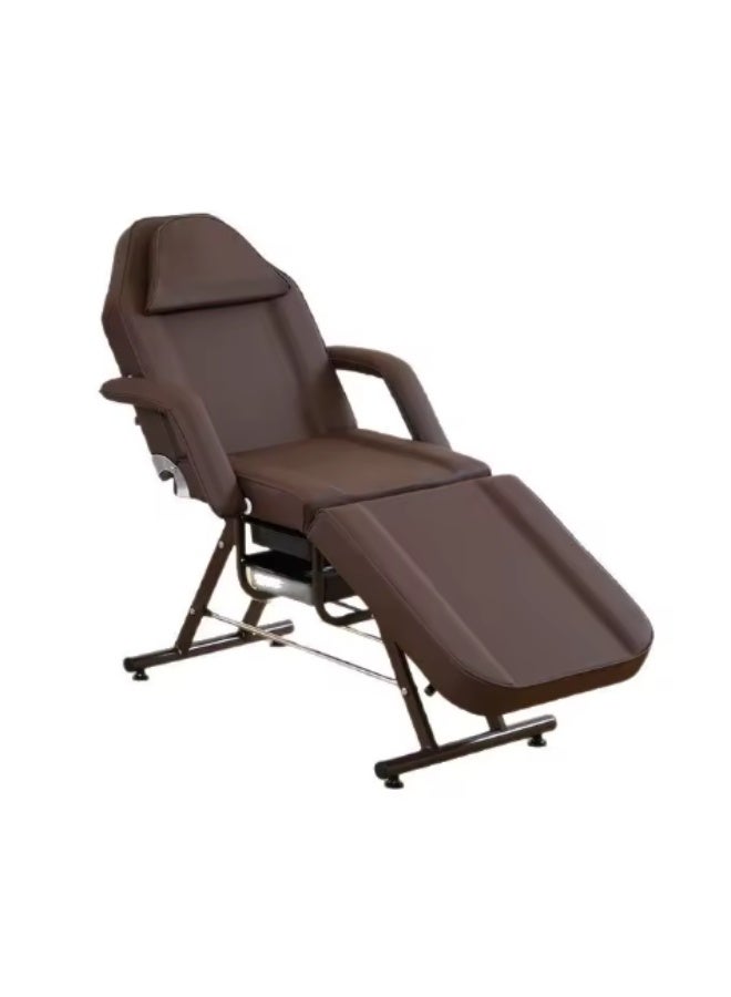 BROWN Foldable Facial Chair Massage Bed Salon Spa Multipurpose Massage Bed Spa Salon Facial Tattoo Chairs - Image 1