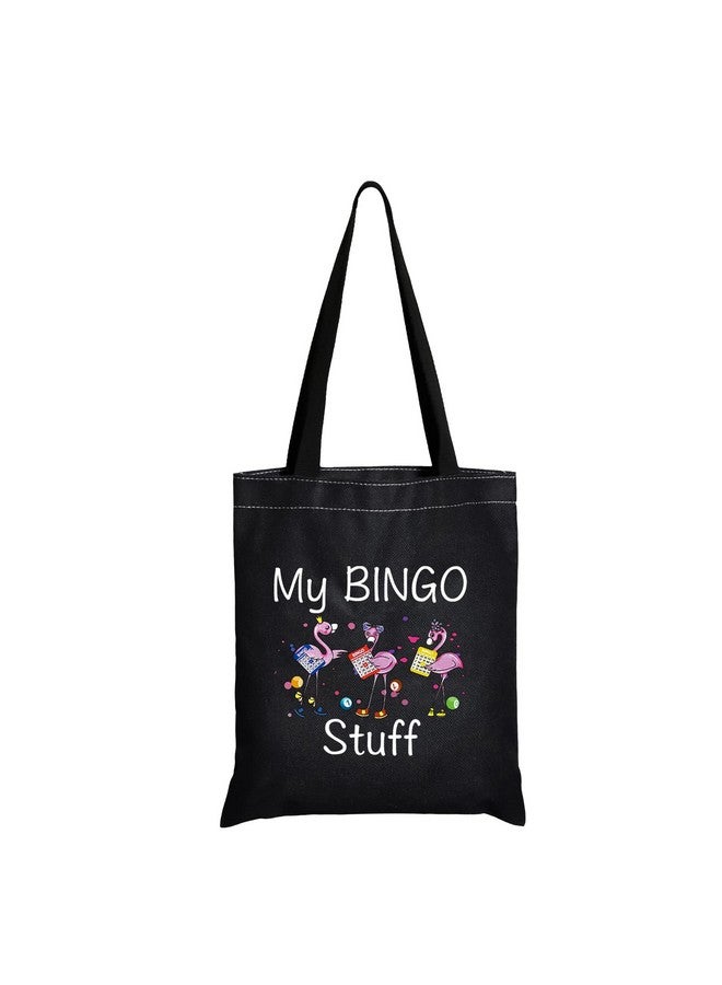 JXGZSO Funny Bingo Lover Gift Gambling Gift My Bingo Stuff Lucky Bingo Shoulder Bag Bingo Money Pouch Bag Bingo Player Gift (My Bingo Stuff Shoulder Bag Black)  - Image 1