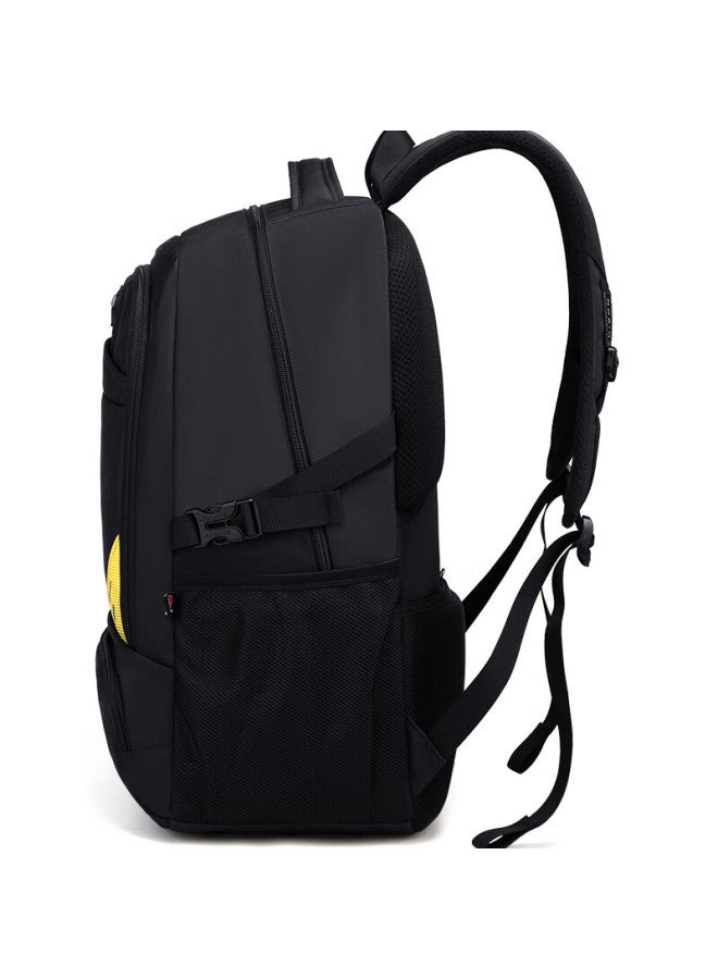 Edison High School Student Backpack Large Capacity Double Shoulder Bag Junior High School College Student Waterproof Travel Backpack K031-1 Black - Image 3
