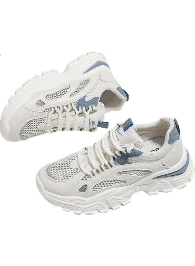 Pull Back Warrior Women'S Chunky Sneakers New Summer Breathable Sports Shoes Women Light Blue Size 39 - Image 3