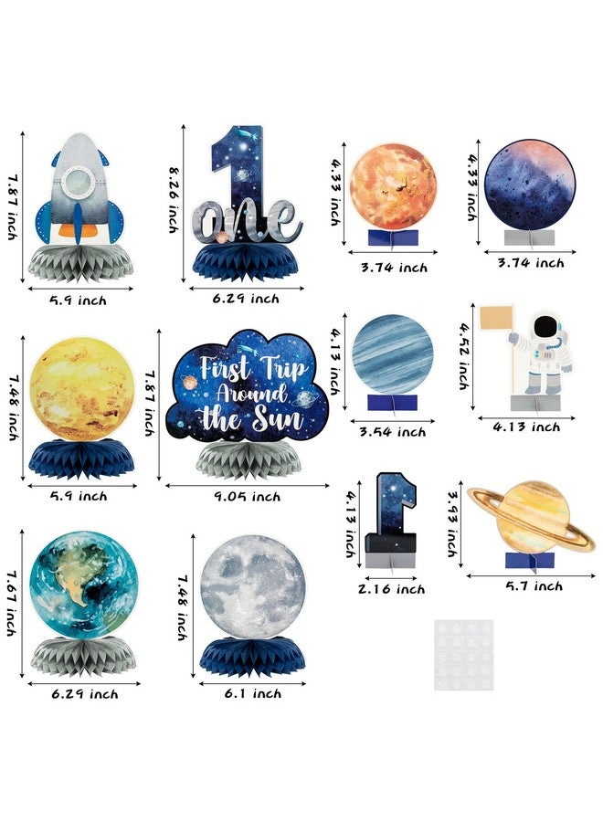 ANGOLIO 12Pcs First Trip Around The Sun One Letter Sign Party Honeycomb Table Centerpiece Outer Space 1st Birthday Party Decorations Planets Solar System Theme Party for Boys Baby Shower Photo Props - Image 2