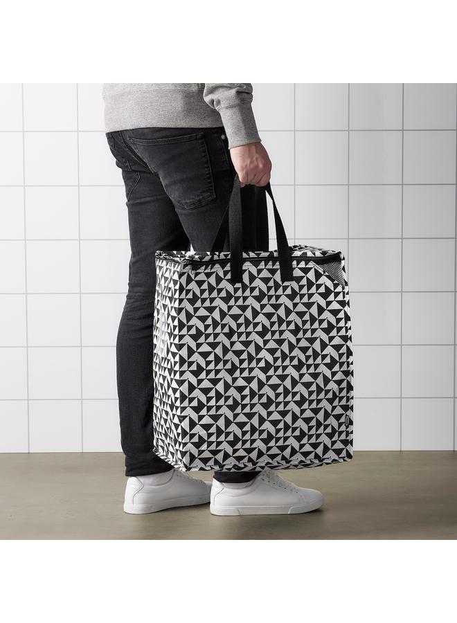 زبون حقيبة، أسود/أبيض، 40X25X47 سم/47 لتر - Image 5