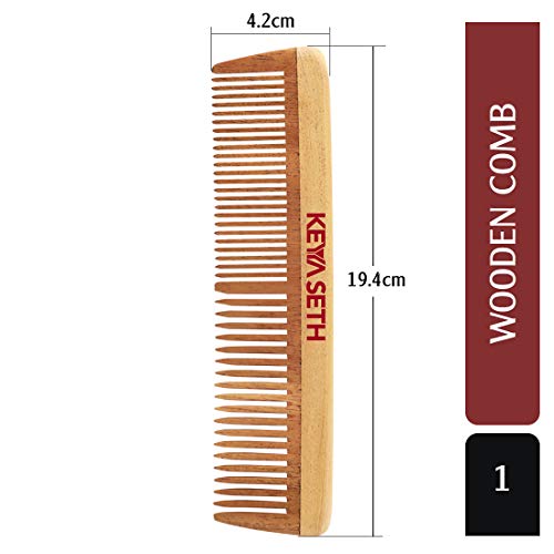 KEYA SETH AROMATHERAPY, DEVICE OF DROP Keya Seth Aromatherapy, Organic Neem Wooden Comb II Massages Scalp, Stimulates Hair Growth, Removes Dandruff Pack of 2 - Image 2