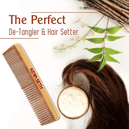 KEYA SETH AROMATHERAPY, DEVICE OF DROP Keya Seth Aromatherapy, Organic Neem Wooden Comb II Massages Scalp, Stimulates Hair Growth, Removes Dandruff Pack of 2 - Image 3