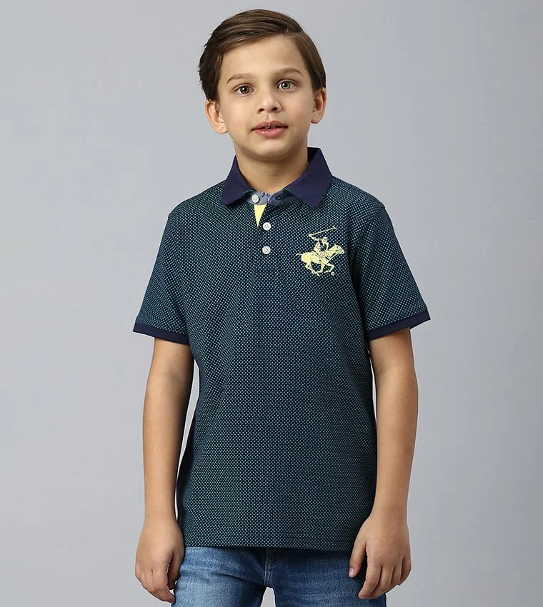 Micro Print Polo T-Shirt
