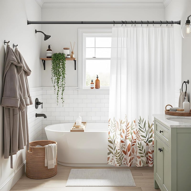 ZipGlo Tension Rod 30-76 Inch - 1pack Spring Loaded Curtain Rods, Black Tension Curtain Rod Expandable Curtain Rods Tension Adjustable Rod Without Drilling, Tension Rods For Bathroom Doorway Window - Image 2
