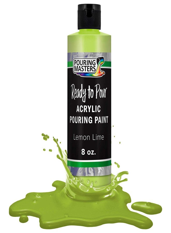 POURING MASTERS Lemon Lime Acrylic Ready to Pour Pouring Paint - Premium 8-Ounce Pre-Mixed Water-Based - for Canvas, Wood, Paper, Crafts, Tile, Rocks and More - Image 1