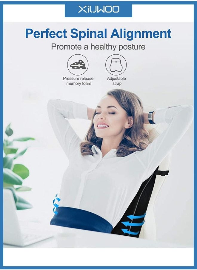 XiuWoo - Soft Breathable Ergonomic Design 3D Mesh Lumbar Support Pillow and Memory Foam Back Cushion - Image 1