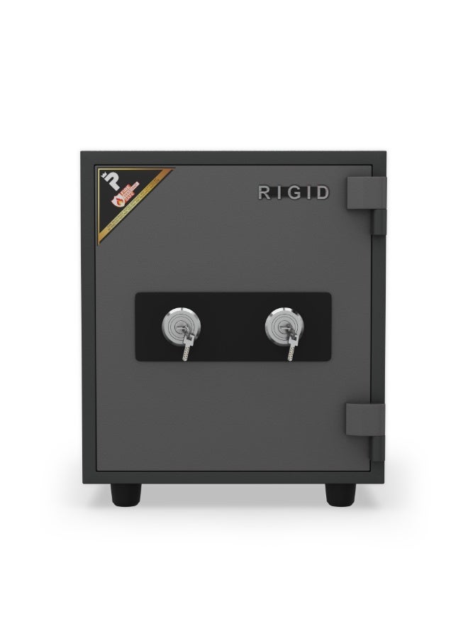 RIGID Fire Resistant Steel Safe with Dual Key Lock, 70Kg  - Image 1