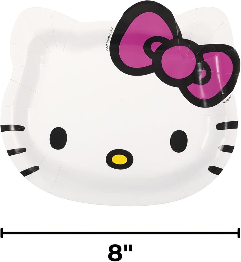 Unique أطباق ورقية على شكل هالو كيتي البيضاء الفريدة 850 × 738 عبوة من 8 تصميم شخصية ممتع مثالي لحفلات عيد ميلاد الأطفال والاحتفالات ذات الطابع الخاص - Image 3