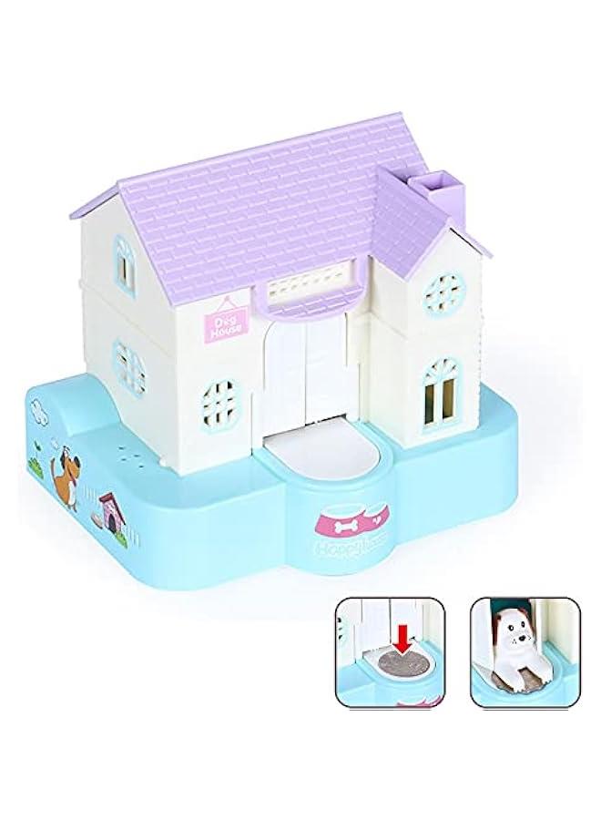 Doghouse Money Bank, Funny Electric Automatic Stealing Coin Bank gy Bank Toy Doggy Saving Box for Kids with Sound and Light Effects (Purple)  - Image 1