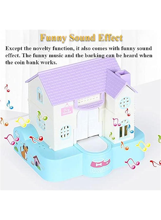 Doghouse Money Bank, Funny Electric Automatic Stealing Coin Bank gy Bank Toy Doggy Saving Box for Kids with Sound and Light Effects (Purple)  - Image 3