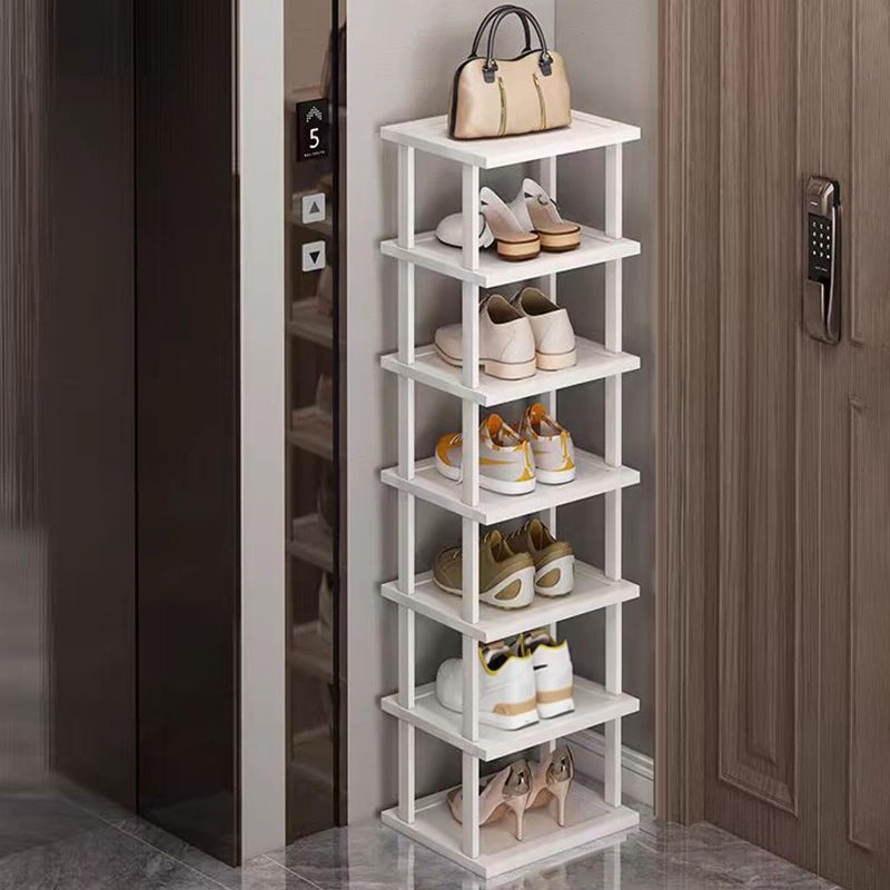 SAN HE 7-Tier Modern Bamboo Shoe Rack - Vertical, Slim, Space-Saving Shoe Organizer for Small Spaces, Closet, Entryway, Corner, Garage, Bedroom - Image 1