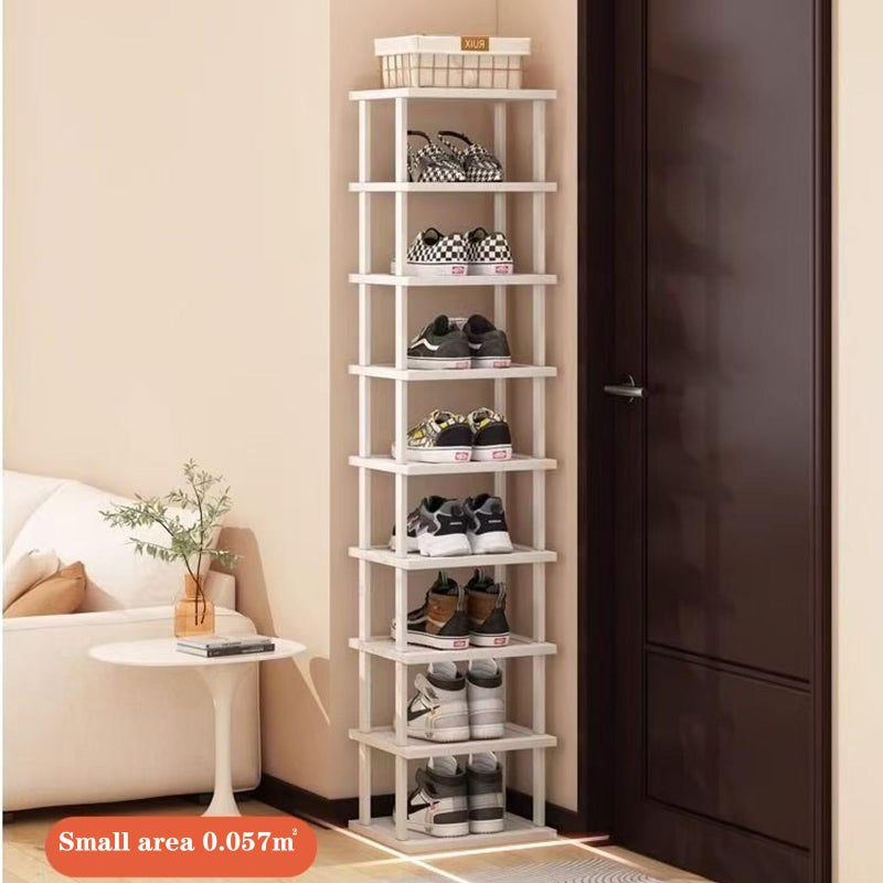 SAN HE 7-Tier Modern Bamboo Shoe Rack - Vertical, Slim, Space-Saving Shoe Organizer for Small Spaces, Closet, Entryway, Corner, Garage, Bedroom - Image 5