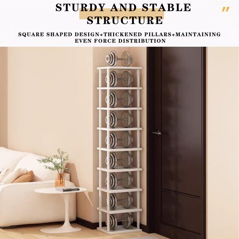 SAN HE 7-Tier Modern Bamboo Shoe Rack - Vertical, Slim, Space-Saving Shoe Organizer for Small Spaces, Closet, Entryway, Corner, Garage, Bedroom - Image 4