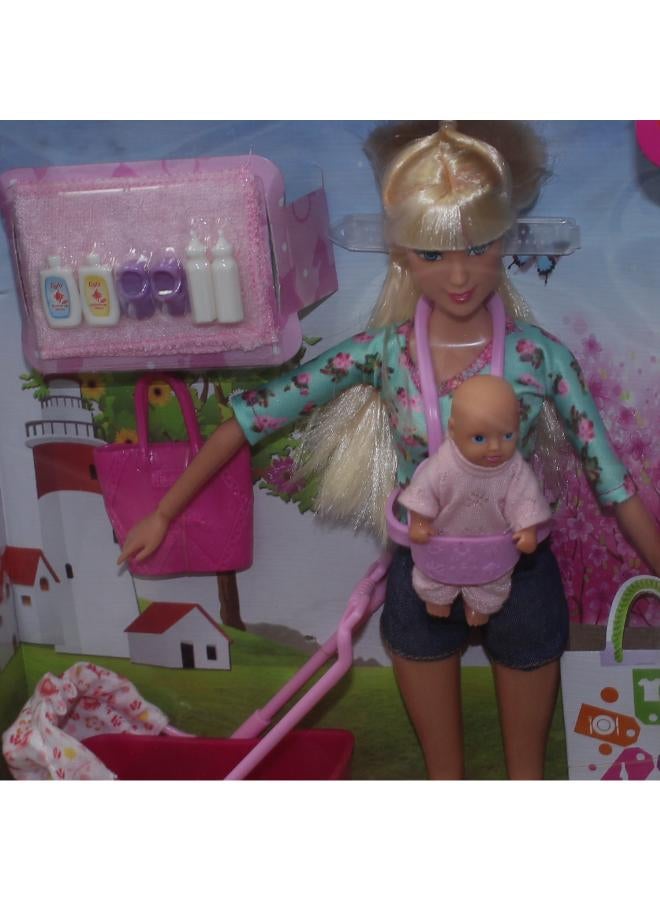 Defa Lucy "Young Mother" Doll Set – 2 Dolls with Stroller & Accessories - Image 3