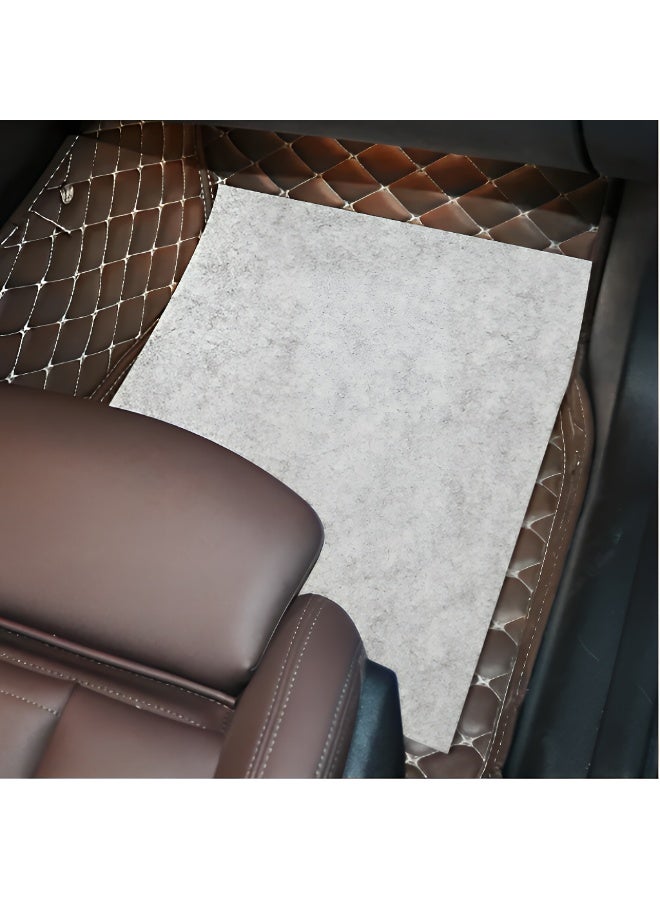 طقم دواسات أرضية للسيارة عدد 10 قطع – مصنوعة من لباد سميك مقاوم للماء والانزلاق، قابلة للغسل وإعادة الاستخدام، سهلة القص لتناسب جميع السيارات، مثالية لأوبر والتاكسي والسيارات العائلية – رمادي - Image 4