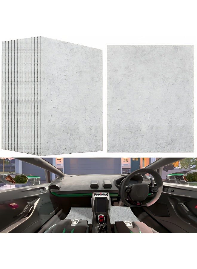 طقم دواسات أرضية للسيارة عدد 10 قطع – مصنوعة من لباد سميك مقاوم للماء والانزلاق، قابلة للغسل وإعادة الاستخدام، سهلة القص لتناسب جميع السيارات، مثالية لأوبر والتاكسي والسيارات العائلية – رمادي - Image 2