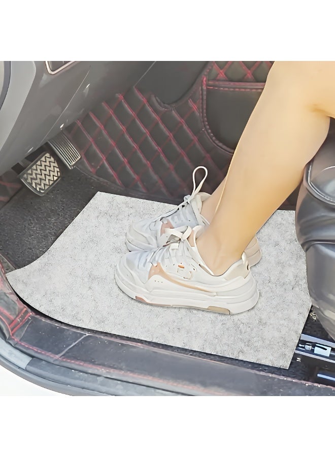 طقم دواسات أرضية للسيارة عدد 10 قطع – مصنوعة من لباد سميك مقاوم للماء والانزلاق، قابلة للغسل وإعادة الاستخدام، سهلة القص لتناسب جميع السيارات، مثالية لأوبر والتاكسي والسيارات العائلية – رمادي - Image 3