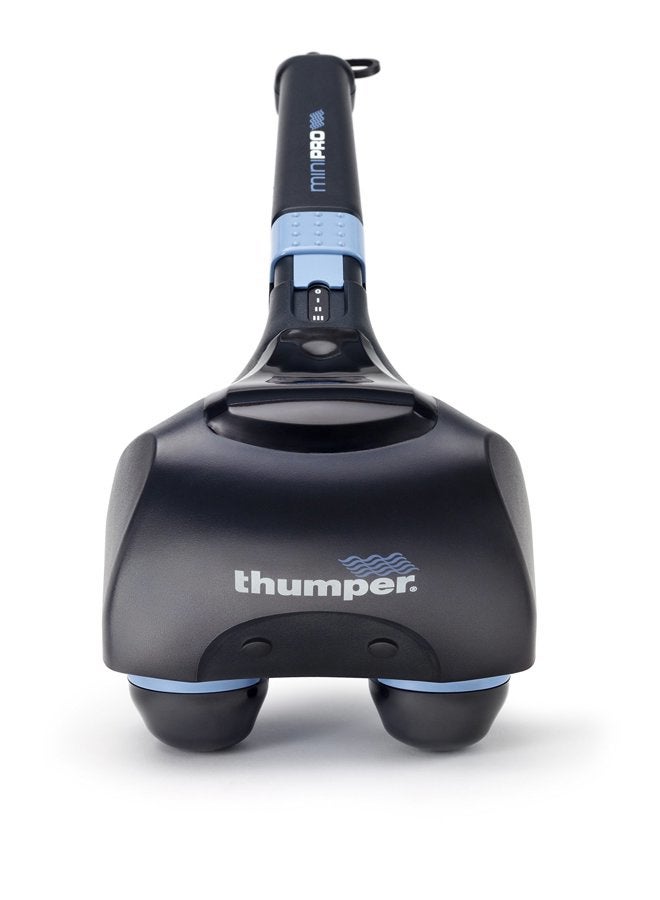 Thumper Mini Pro Percussive Massager - Deep Tissue Massage for Muscles, Back, Shoulders, Legs, arms. Powerful Percussion Electric Handheld Massage Therapy Gun with Long Handle and 3 speeds - Image 4